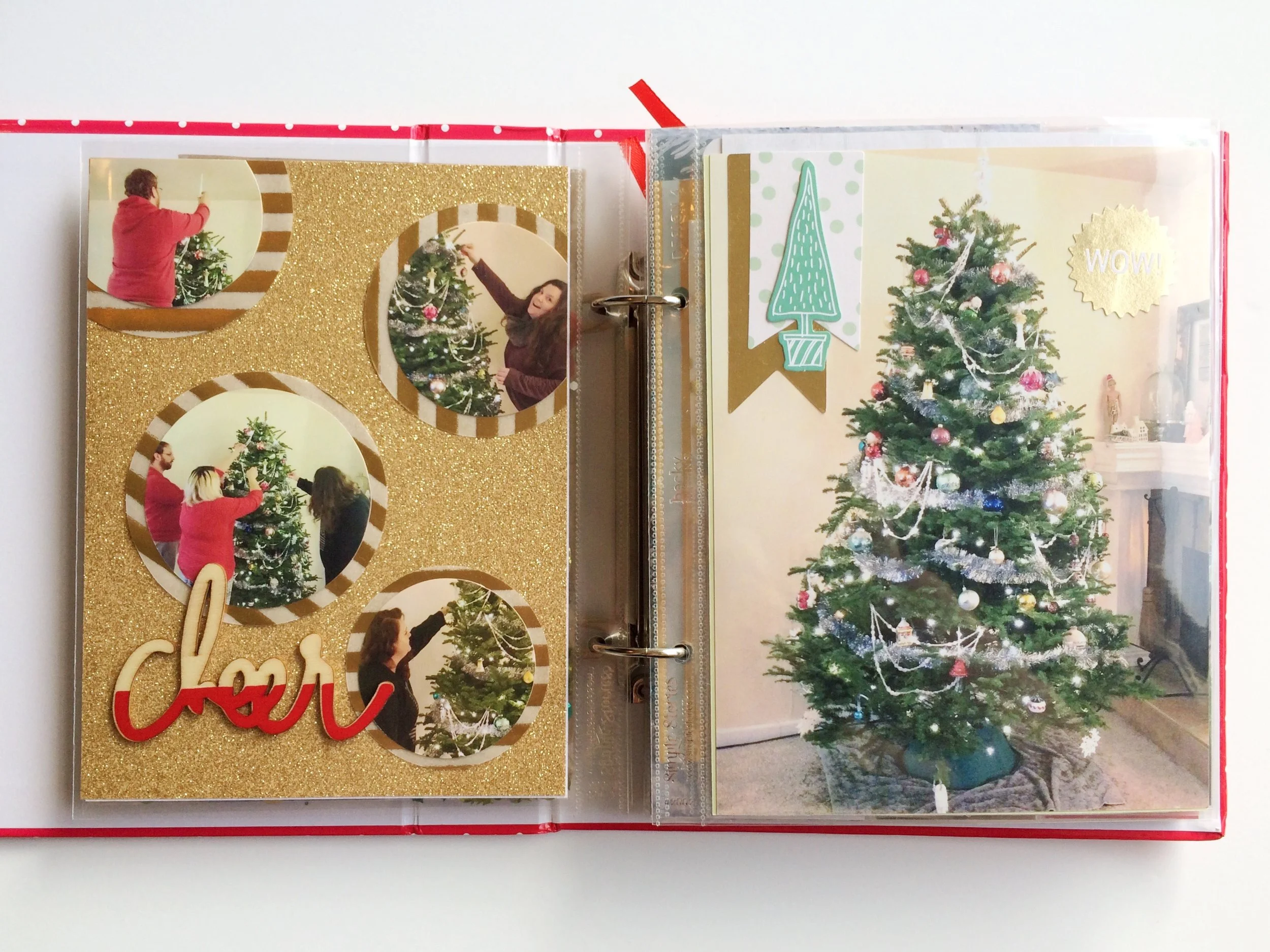 I made sure to get a photo of each person putting an ornament on the tree so that the pages could have some life and movement to them. 