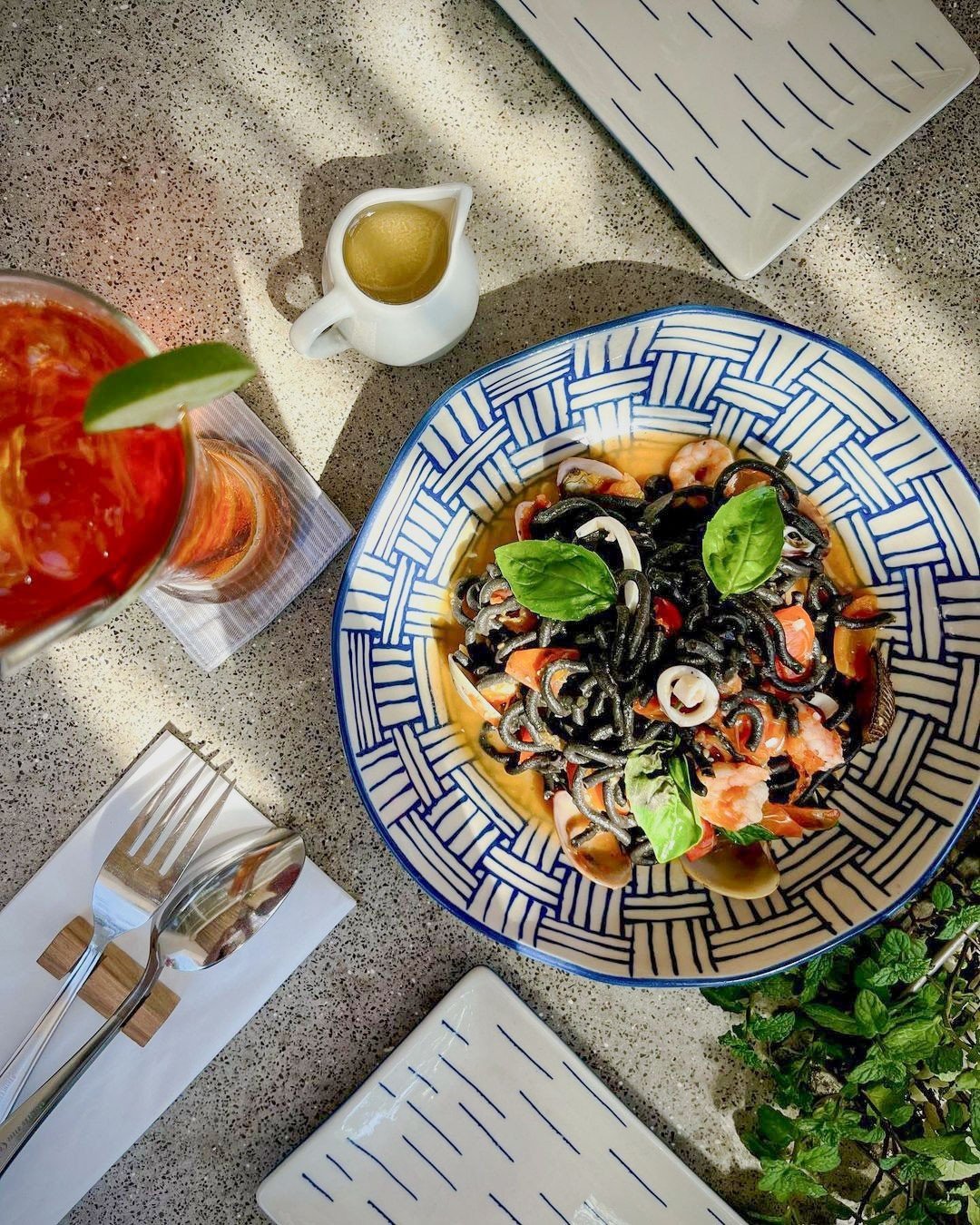 ⁠Heart eyes for this 😍⁠
⁠
Prepare to be seduced by our luxuriously dark Taglioni al Nero Frutti di Mare. Silky strands of homemade tagliolini pasta, dramatically dyed using squid ink, envelopes an ocean's bounty of tender baby squid, succulent shrim