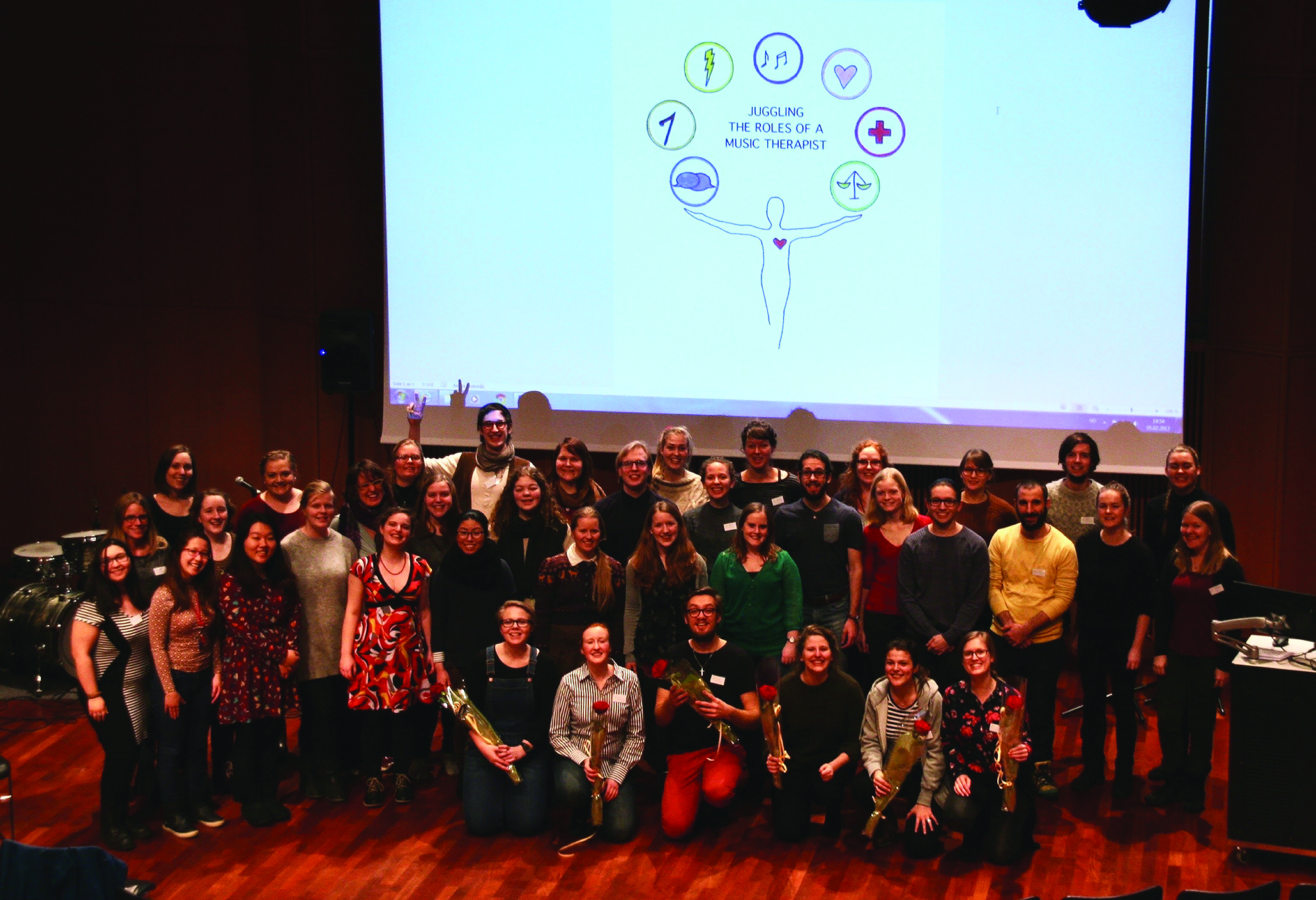 Cheerful students after a great conference