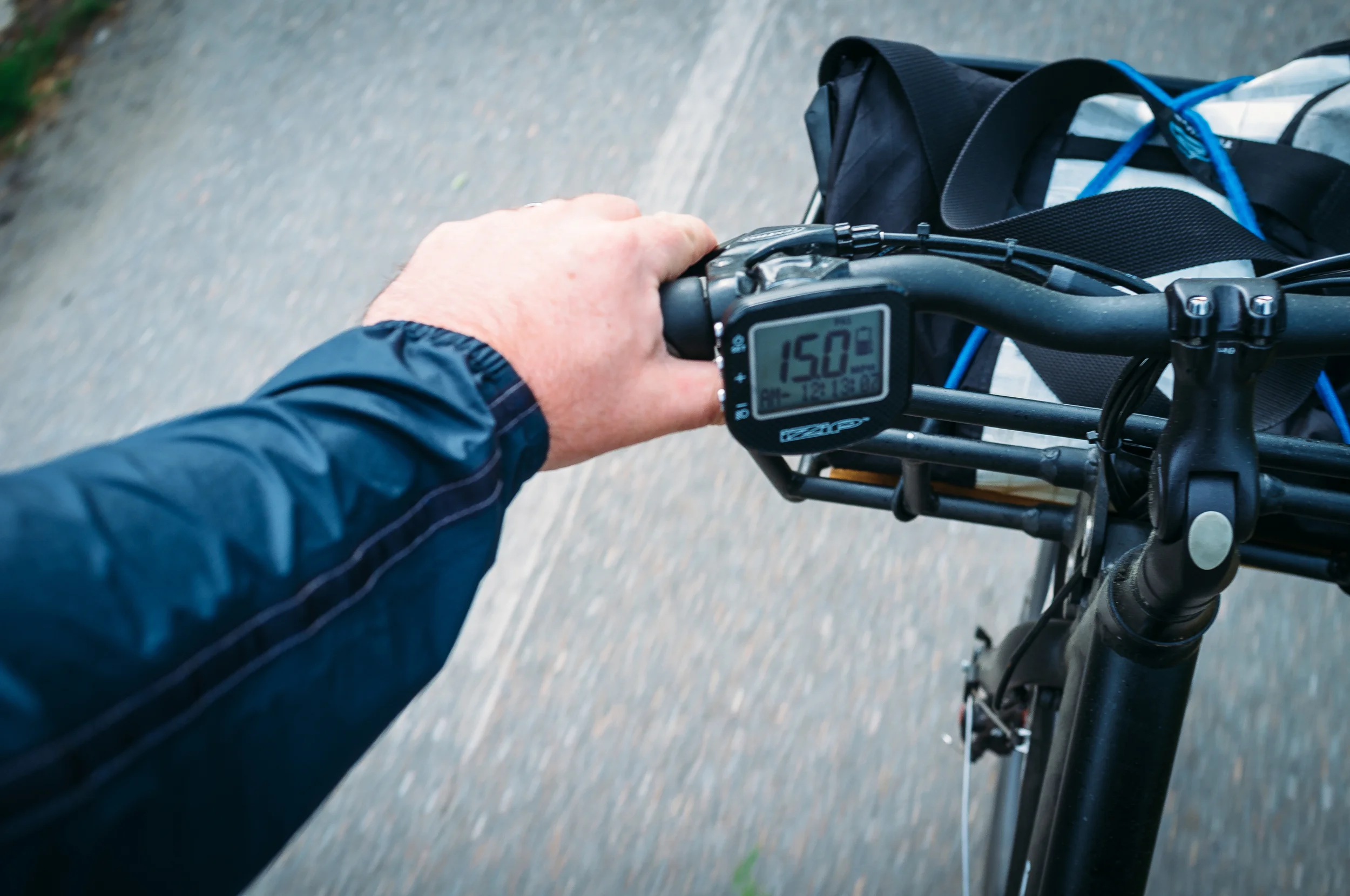 Always keep one hand on the handlebars!