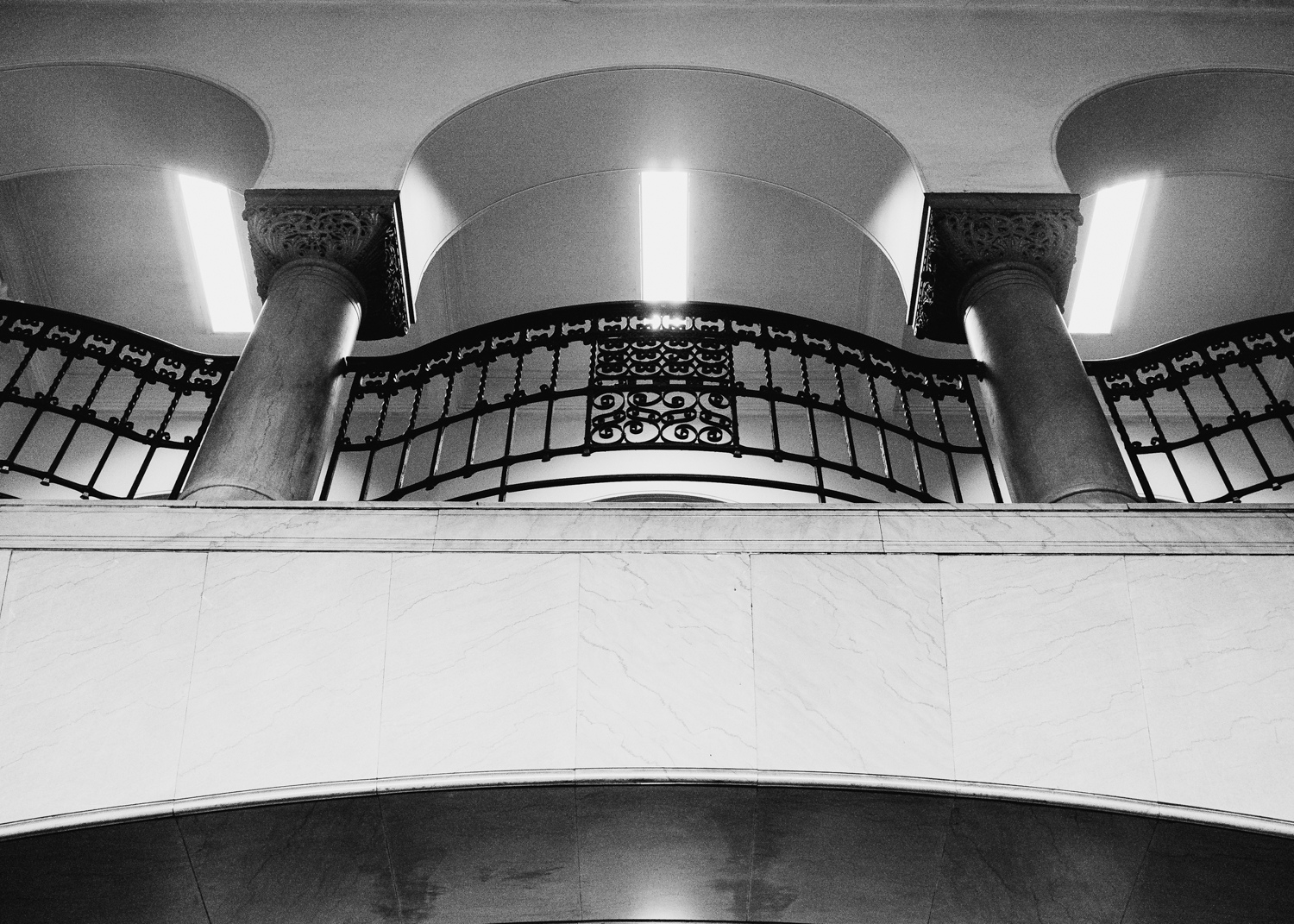 This is the balcony that looks out to what used to be the main entrance hall of our building. It has so much character, but has been neglected in the past few years.