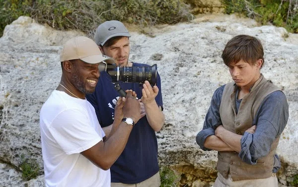 On location with Alrick Riley (left) and Sundance award winning cinematographer David Raedeker (centre)