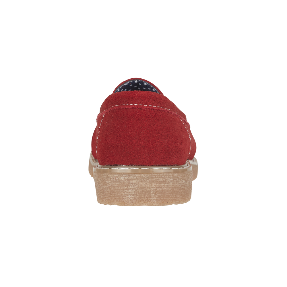 Shore Red Suede Saddle Trim Loafers