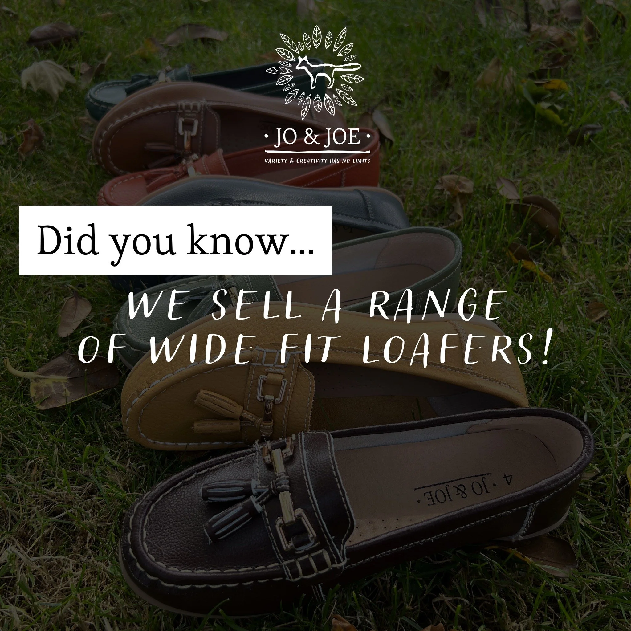 Did you know...

Our range of loafers are perfect for those wanting fashionable extra wide fitting shoes in a comfortable fit.👏

Take a look at the full range online now at www.joandjoecollection.co.uk 🛍️

Orders can also be placed over the phone o
