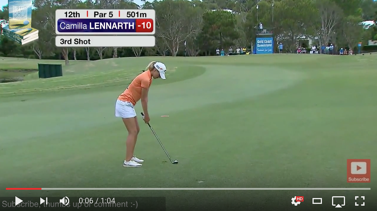 Camilla Lennarth hits awesome punch wedge (Youtube)
