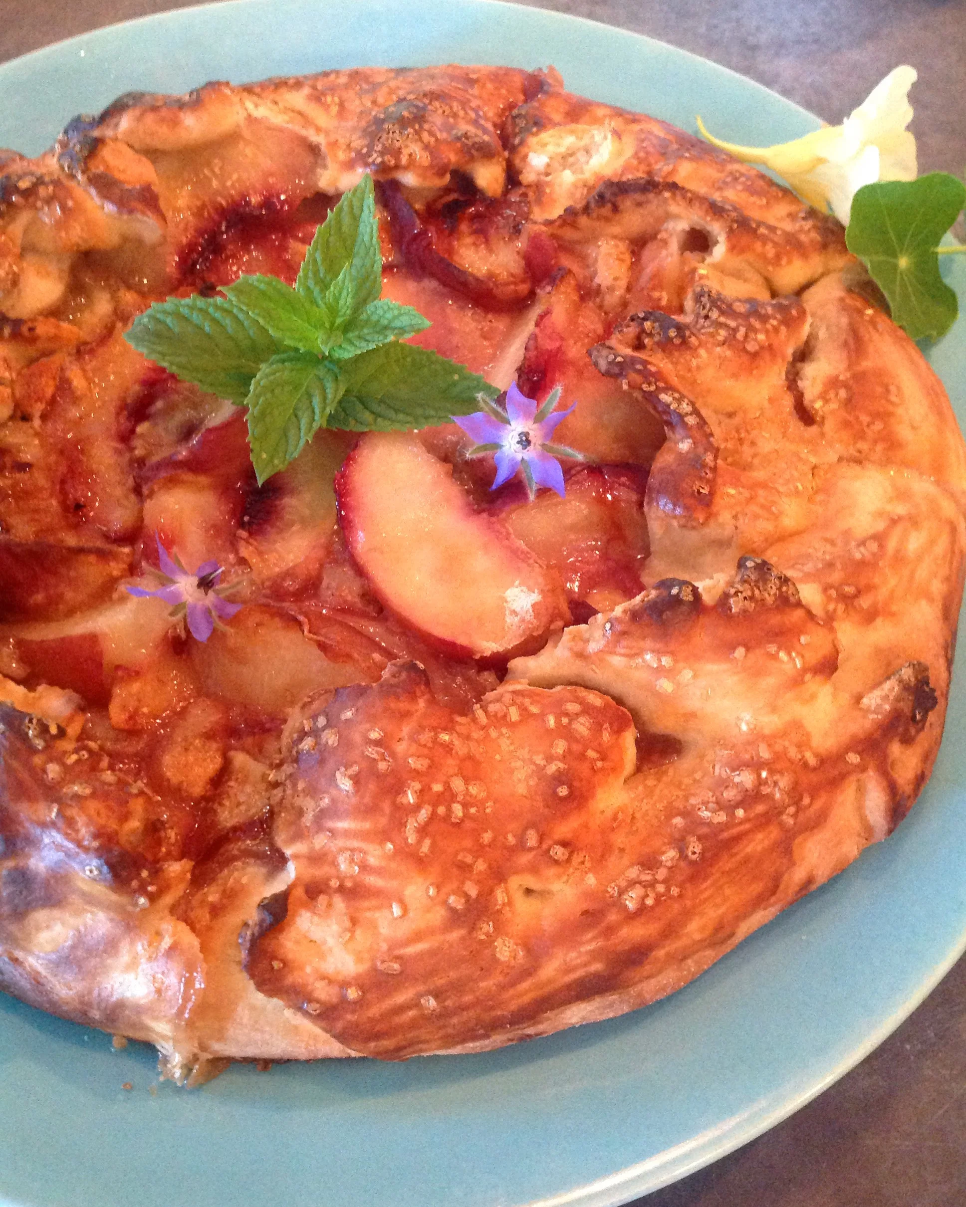White peach frangipani crostata 