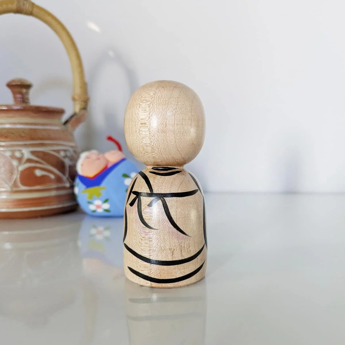 Petit jizo en érable - yeux clos