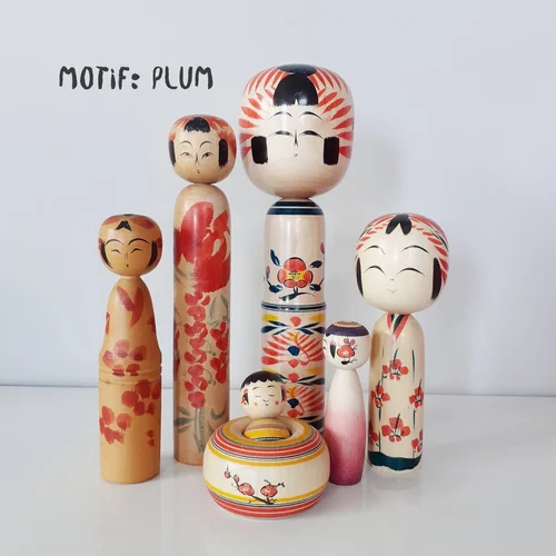 Poupée Kokeshi Japanese --- Saisons des fleurs / Jahreszeiten