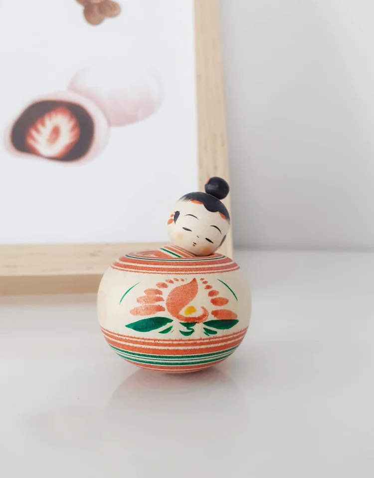 Véritables poupées japonaises Kokeshi artisanales anciennes P238