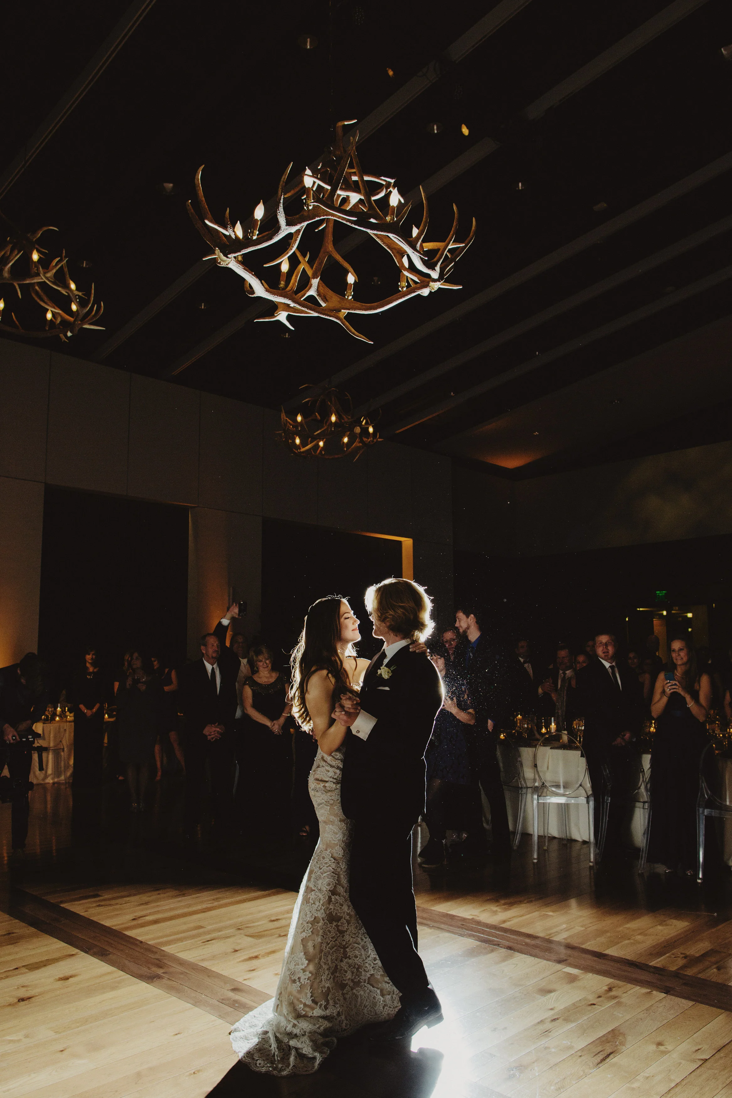 fetenashville.com | Country Music Hall of Fame Wedding | Luxury Nashville Wedding Planner | Fete Nashville Event Design | Baseball Player Justin Timothy Miller Gets Married | best wedding planner nashville | Titan's Coach Jeff Fisher's daughter gets married | antler chandeliers | gold and ivory wedding | white wedding cake | Nashville skyline view wedding | gold and ivory wedding invitations | gold calligraphy | first dance