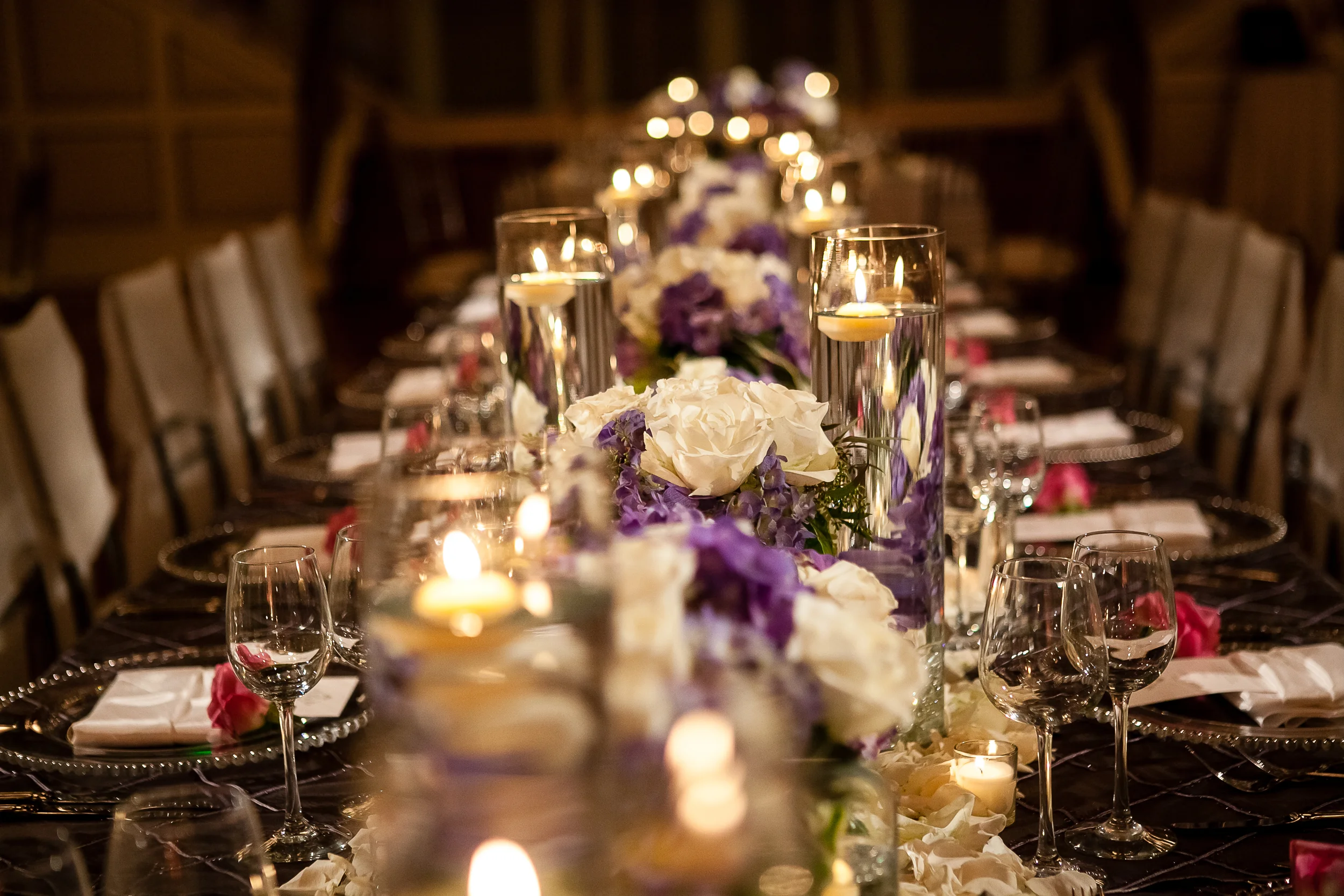 fetenashville.com | Schermerhorn Symphony Center Wedding | Luxury Weddings and Events Designed by Fete Nashville | Photographed by Kristyn Hogan and Erin Lee | best wedding planner nashville | purple and white wedding | silver wedding | nashville wedding planner | hydrangea wedding bouquet | Vera Wang wedding dress | luxury wedding planner | celebrity wedding planner | monogram invitations | white calligraphy | Scarritt Bennett | Wightman Chapel