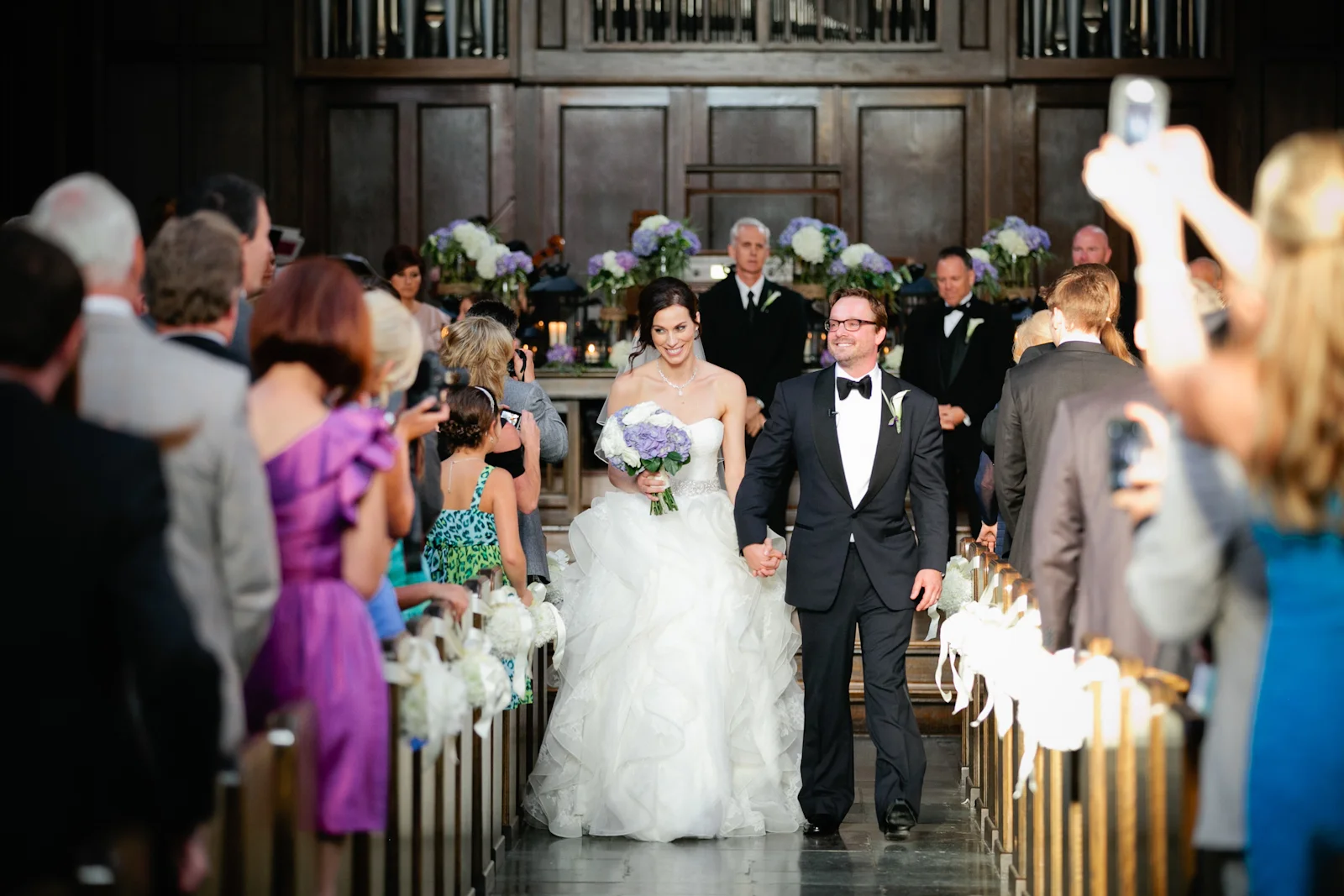 fetenashville.com | Schermerhorn Symphony Center Wedding | Luxury Weddings and Events Designed by Fete Nashville | Photographed by Kristyn Hogan and Erin Lee | best wedding planner nashville | purple and white wedding | silver wedding | nashville wedding planner | hydrangea wedding bouquet | Vera Wang wedding dress | luxury wedding planner | celebrity wedding planner | monogram invitations | white calligraphy | Scarritt Bennett | Wightman Chapel