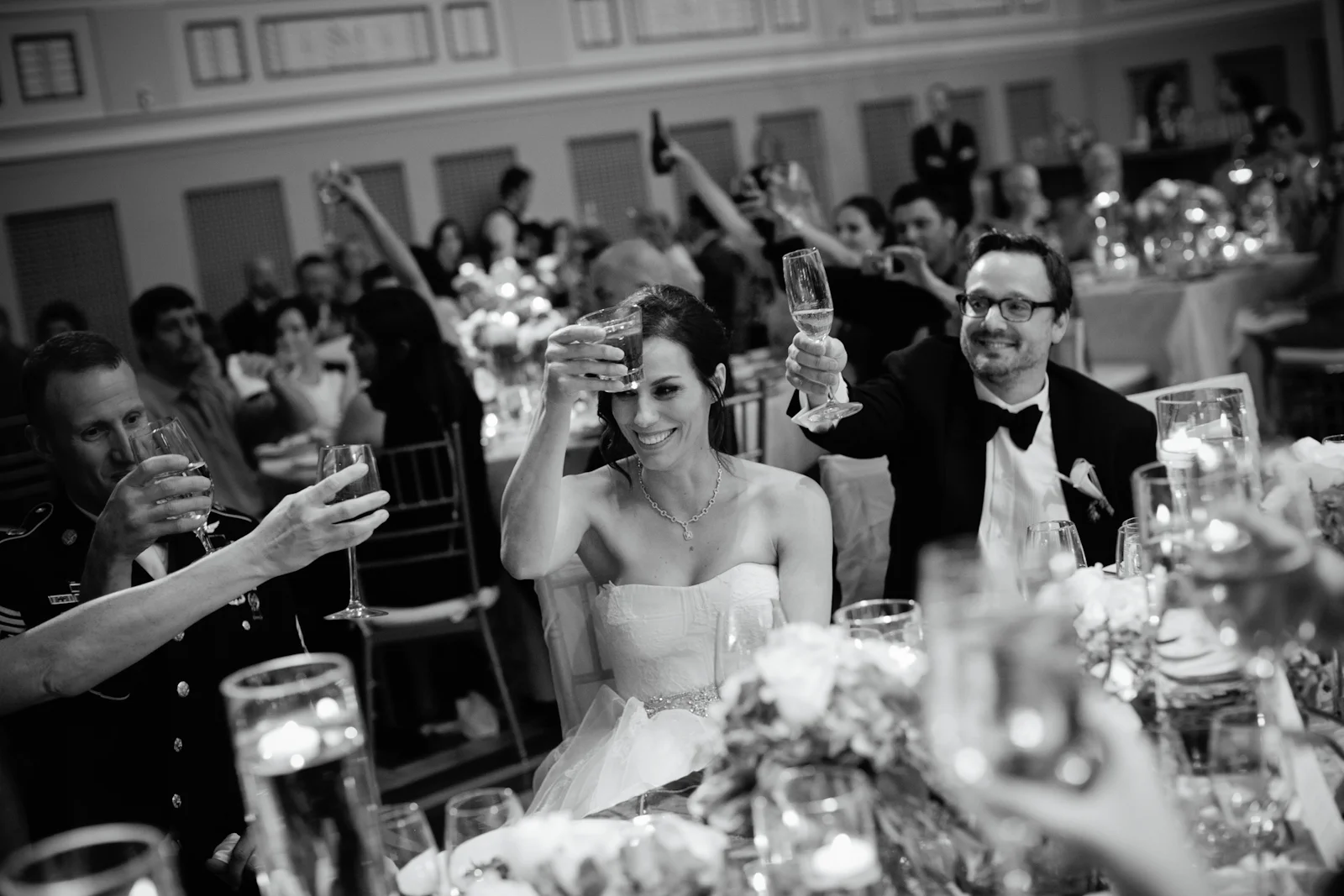 fetenashville.com | Schermerhorn Symphony Center Wedding | Luxury Weddings and Events Designed by Fete Nashville | Photographed by Kristyn Hogan and Erin Lee | best wedding planner nashville | purple and white wedding | silver wedding | nashville wedding planner | hydrangea wedding bouquet | Vera Wang wedding dress | luxury wedding planner | celebrity wedding planner | monogram invitations | white calligraphy | Scarritt Bennett | Wightman Chapel | wedding toasts | cheers