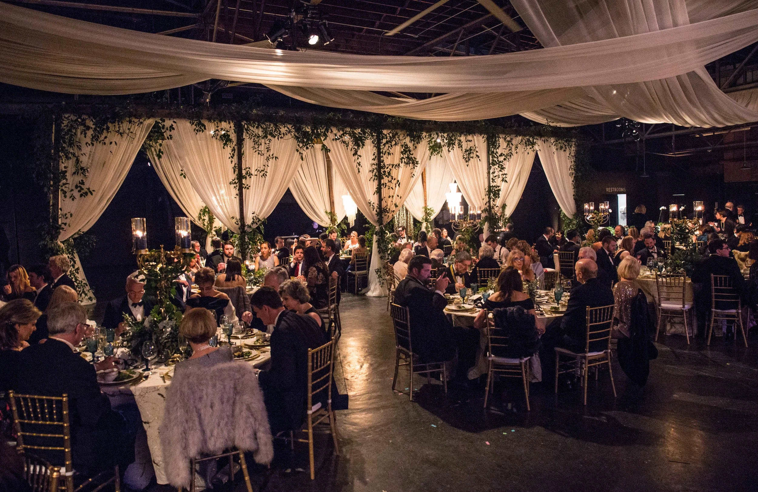 fetenashville.com | Marathon Music Works | Fete Nashville Luxury Weddings | Nicole Kopperud | Mardi Gras wedding theme | Gold wedding | Best Luxury Nashville Wedding Planner | Best Celebrity Nashville Wedding Planner | Fête Nashville Event Design | head table draping