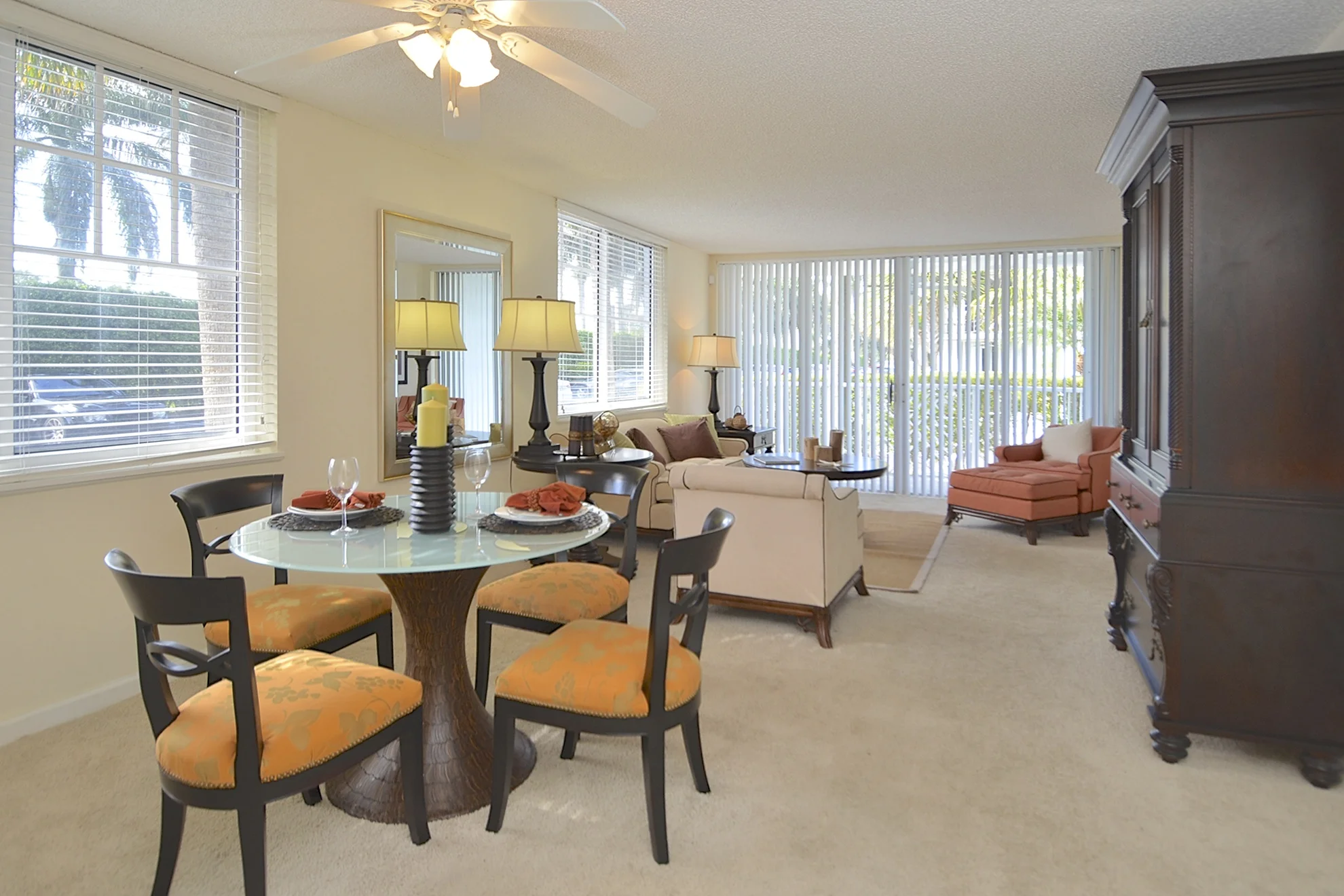 Dining area in model