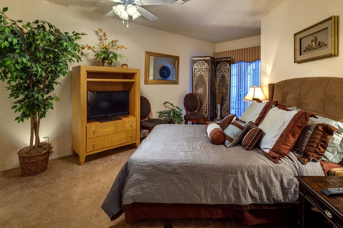 Model apartment — master bedroom