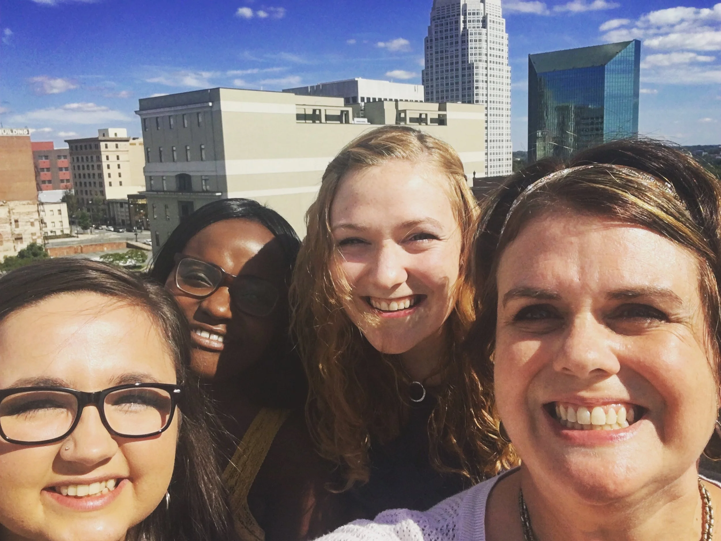 from left to right, TAP Interns Emily, Jemi, Karley and director Becky Johnston.