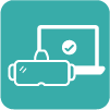 VR headset and computer icon