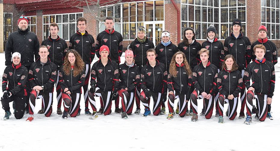 Liz (bottom left) and the Saint Lawrence Nordic Ski Team