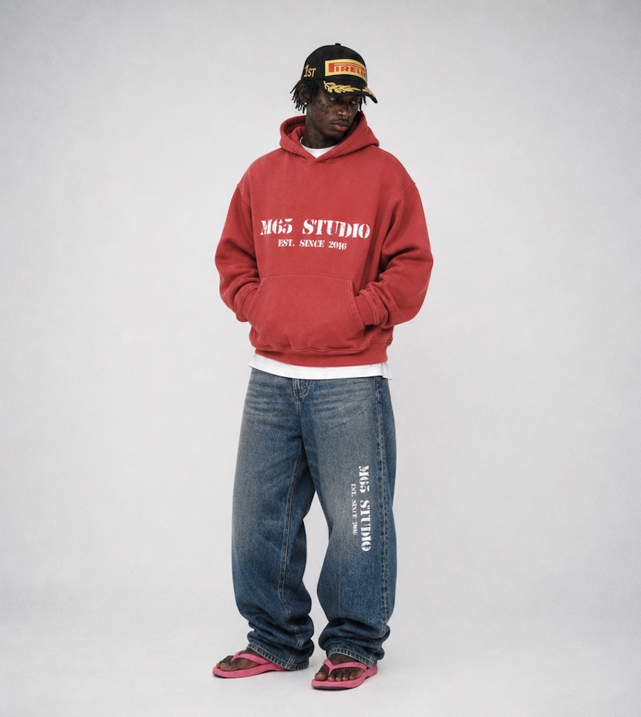 Snow Wash Fleece Oversize Hoodie
