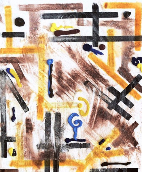 SETTING THE TABLE Materials: ink, watercolor, acrylic paint and acrylic medium 20 x 16 x .75 inches CONTRA GALLERY 2018