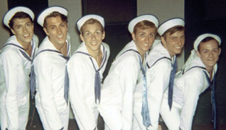 Kurt (second from right) and Tommy Tune (far left)