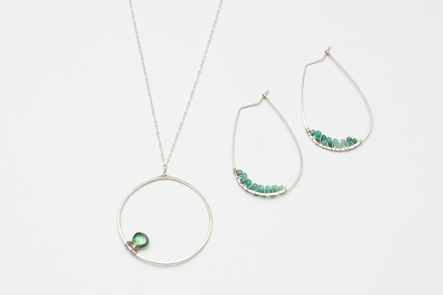  Topaz Hoops and Necklace