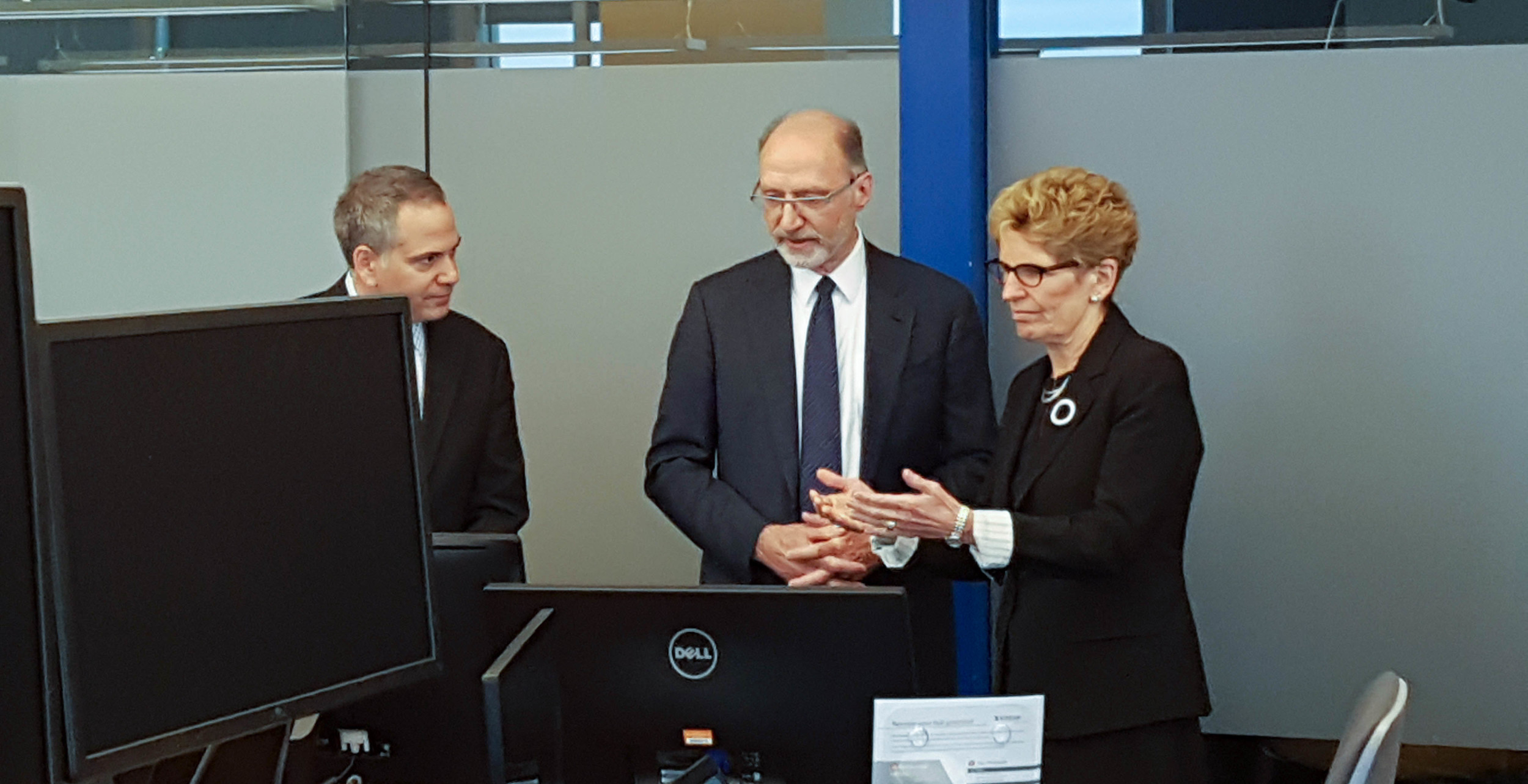 Bruno Rizzuto and Allan Chegus with Premier Kathleen Wynne.