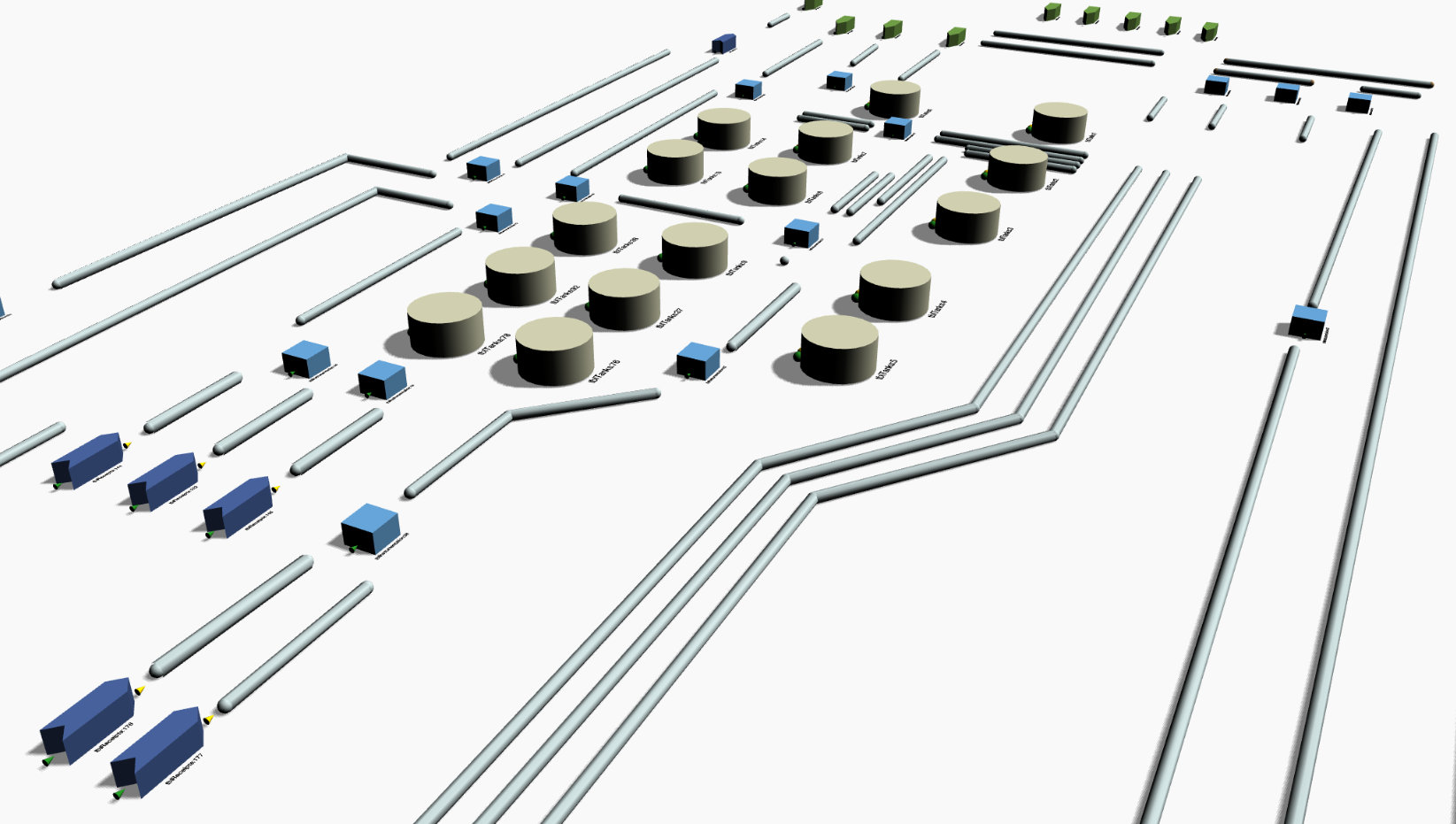 Screen capture of Stream's software in action - Drag & Drop Interface -Terminals & Pipelines.
