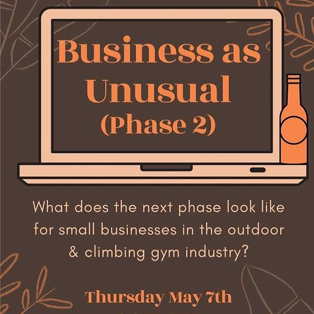 Psyched to be involved tonight. Make sure to tune in!

Let the virtual hangs and tapping camera with a local beer continue! 🍻Tomorrow night we&rsquo;re back on with some more of our favorite local small businesses and climbing gyms to hear how they&