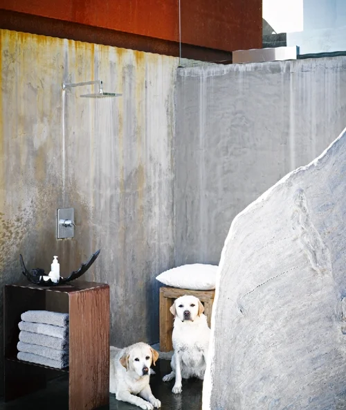Since my dogs and I go to the beach so much, I made sure my house has an outdoor shower that we all love to use.
