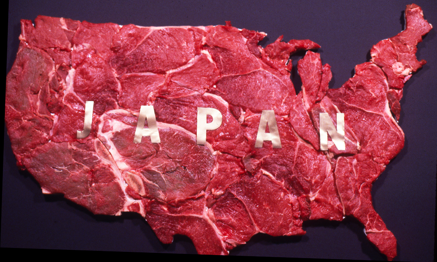   Japan, 1989   beef on board;&nbsp;36 x 24 x 12 inches 
