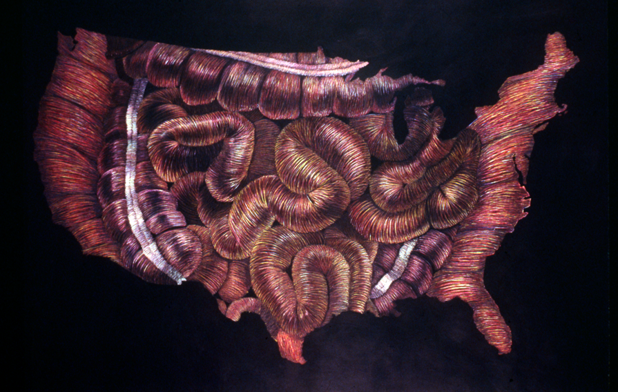   Innards, 1988   pencil, paper;&nbsp;36 x 72 inches 