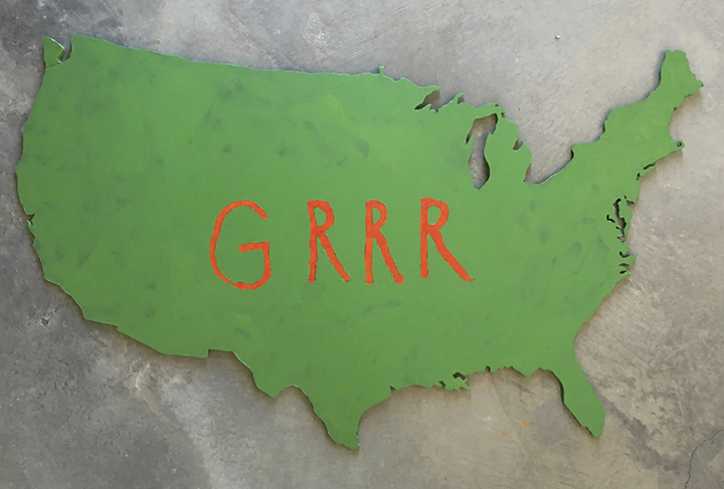 Grrr, 2012 Coroplast, acrylic paint; 18 x 24 inches
