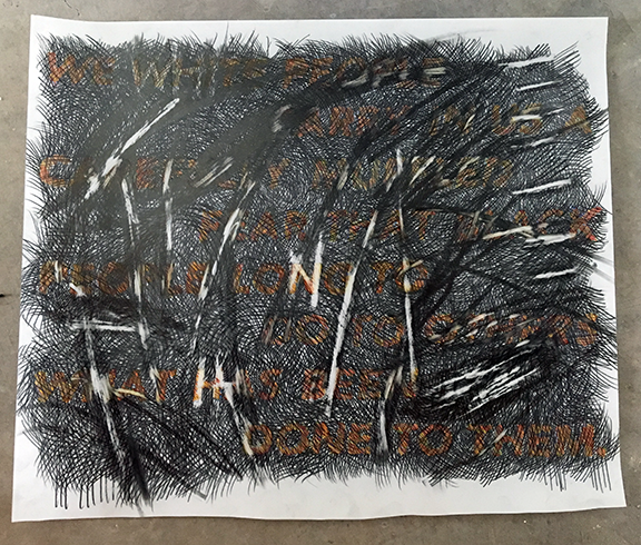 Baldwinquote, 2017 mylar, pencil 15 x 12.5 inches
