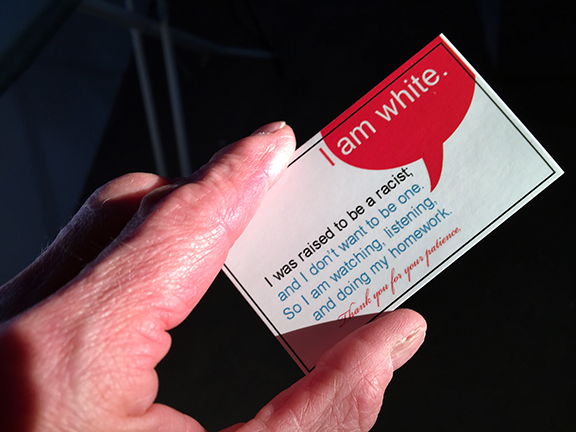 fingers RedSpeech card, 2018 paper, ink 2 x 3.5 inches