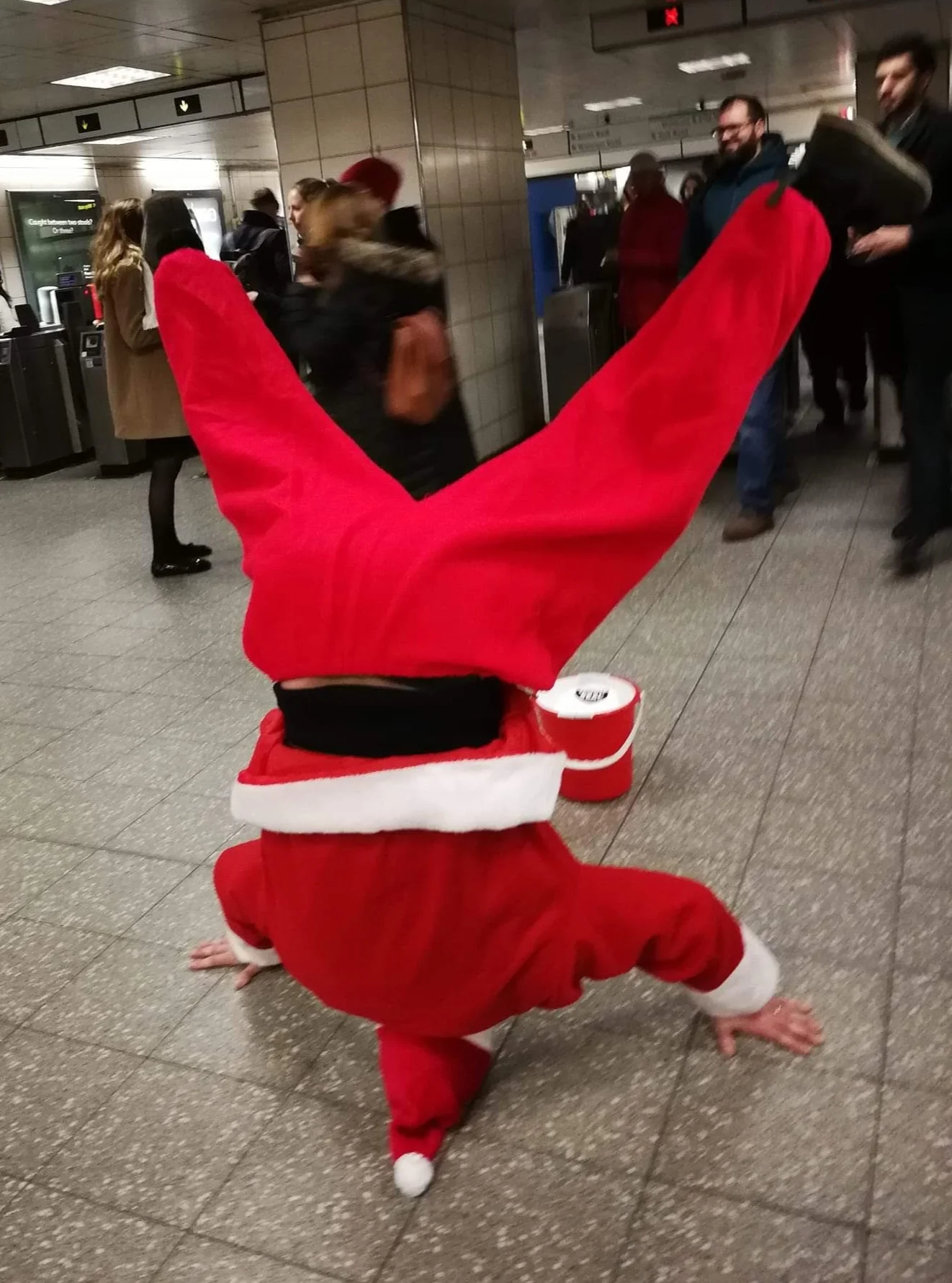 One tenor down at Waterloo Station raising money for the Red Cross.