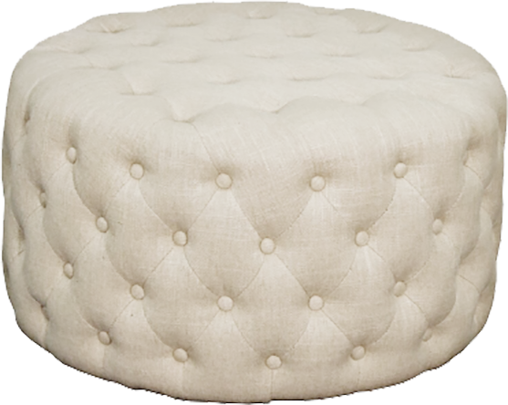 Addison Ivory Linen Ottoman