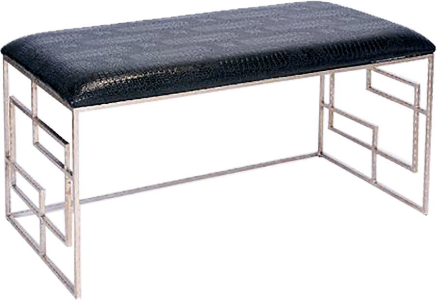 Devon Crocodile Leather Bench — Event Design & Decor Eclectic Hive