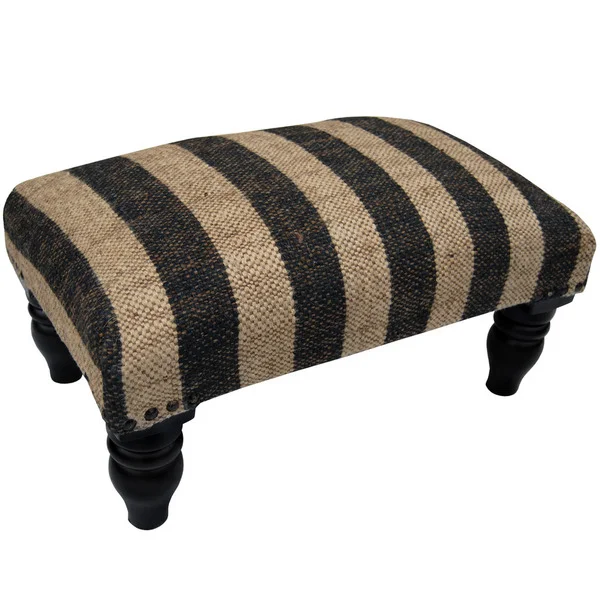 Herat Striped Jute Foot Stool
