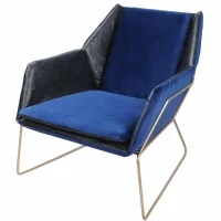Memphis Blues Velvet & Leather Chair