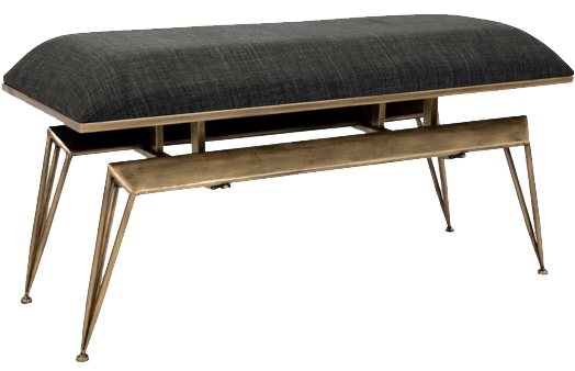 Draper Charcoal Linen Bench