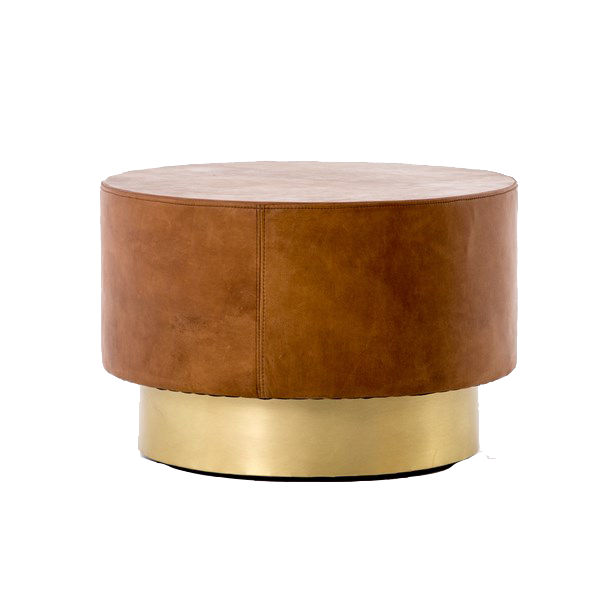Flint Leather &amp; Brass Coffee Table