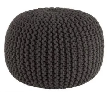 Colbie Dark Grey Knit Ottoman