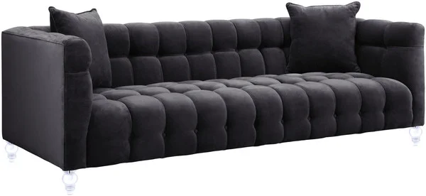 Delphine Charcoal Velvet Sofa