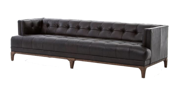 INDIWIN Black Distressed Leather Sofa.png