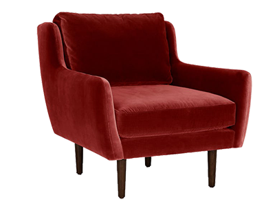 Hazen Red Velvet Chair