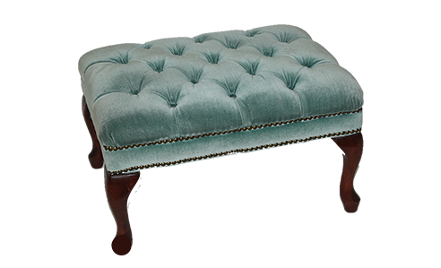 Annie Teal Velvet Foot Stool