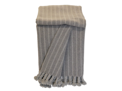 Tassel Grey Stripe Throw