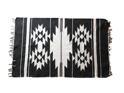 Eunice 4x6 Black & White Wool Rug